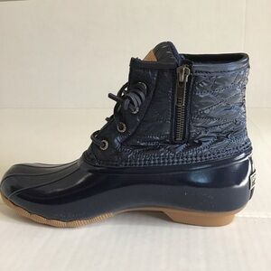 Women’s Navy Duck Boots | SPERRY Saltwater Nylon Quilt | Size 8.5 M